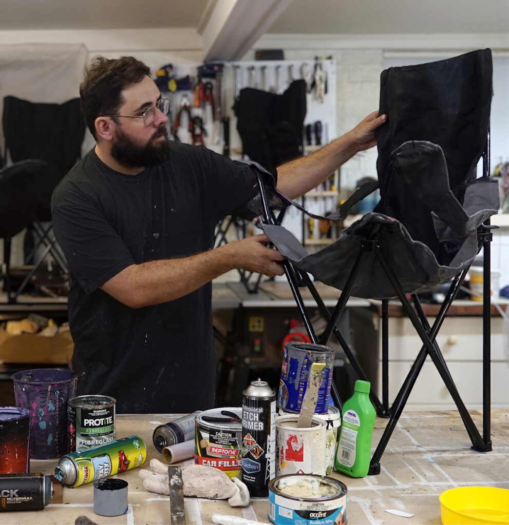 Portrait of Yannick Blattner in his studio. Image courtesy of the artist.