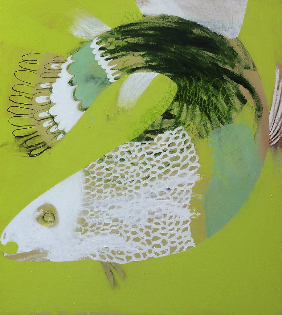 Image Credit: Karlee Rawkins, Rainbow trout, acrylic on canvas. 